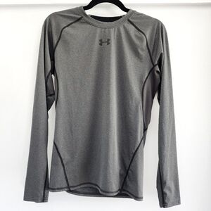 LG Gray Compression Fitted Long Sleeve HeatGear Under Armour